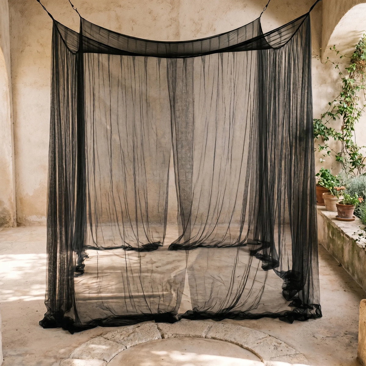 Spacious Hanging Bed Canopy Net | Tall Box-Style Insect Barrier for Double Beds & Camping | 87×79×79 in Interior | White or Black Mesh