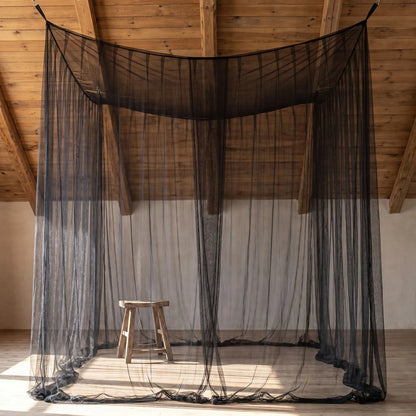 Spacious Hanging Bed Canopy Net | Tall Box-Style Insect Barrier for Double Beds & Camping | 87×79×79 in Interior | White or Black Mesh