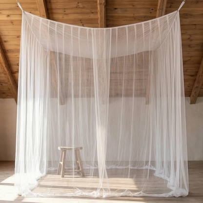 Spacious Hanging Bed Canopy Net | Tall Box-Style Insect Barrier for Double Beds & Camping | 87×79×79 in Interior | White or Black Mesh