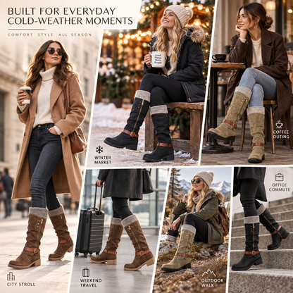 Insulated Mid-Calf Winter Boots with Arch Support for Women & Men – Side Zip Entry, Non-Slip Sole, Cold Weather Footwear