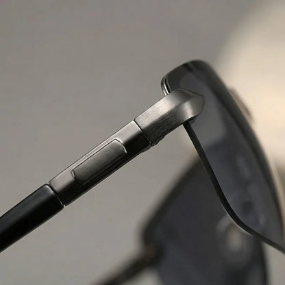 Lightweight Polarized Driving Sunglasses with UV400 Protection – Semi-Rimless Alloy Design for Men & Women