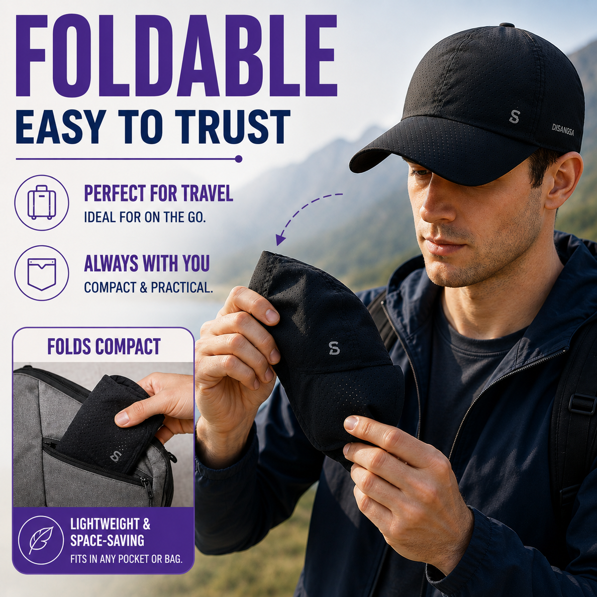 Mesh Ventilated Sports Cap with Quick-Dry Fabric for Running, Hiking & Outdoor Activities