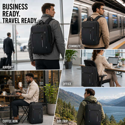 Mochila impermeable para portátil con puerto de carga USB – Compartimento acolchado para notebook de 15.6 pulgadas – Mochila urbana para trabajo, escuela y viajes