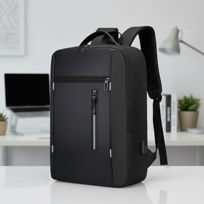 Mochila impermeable para portátil con puerto de carga USB – Compartimento acolchado para notebook de 15.6 pulgadas – Mochila urbana para trabajo, escuela y viajes