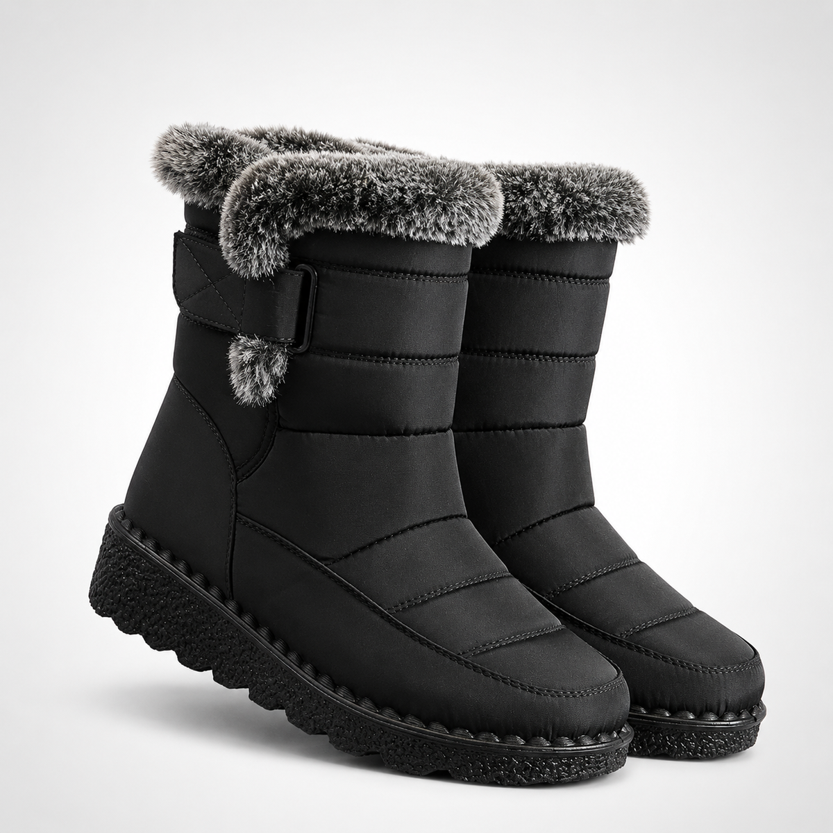 Women's Waterproof Snow Boots with Plush Lining and Non-Slip Sole for Winter | Ankle-High Velcro Closure Insulated Footwear
