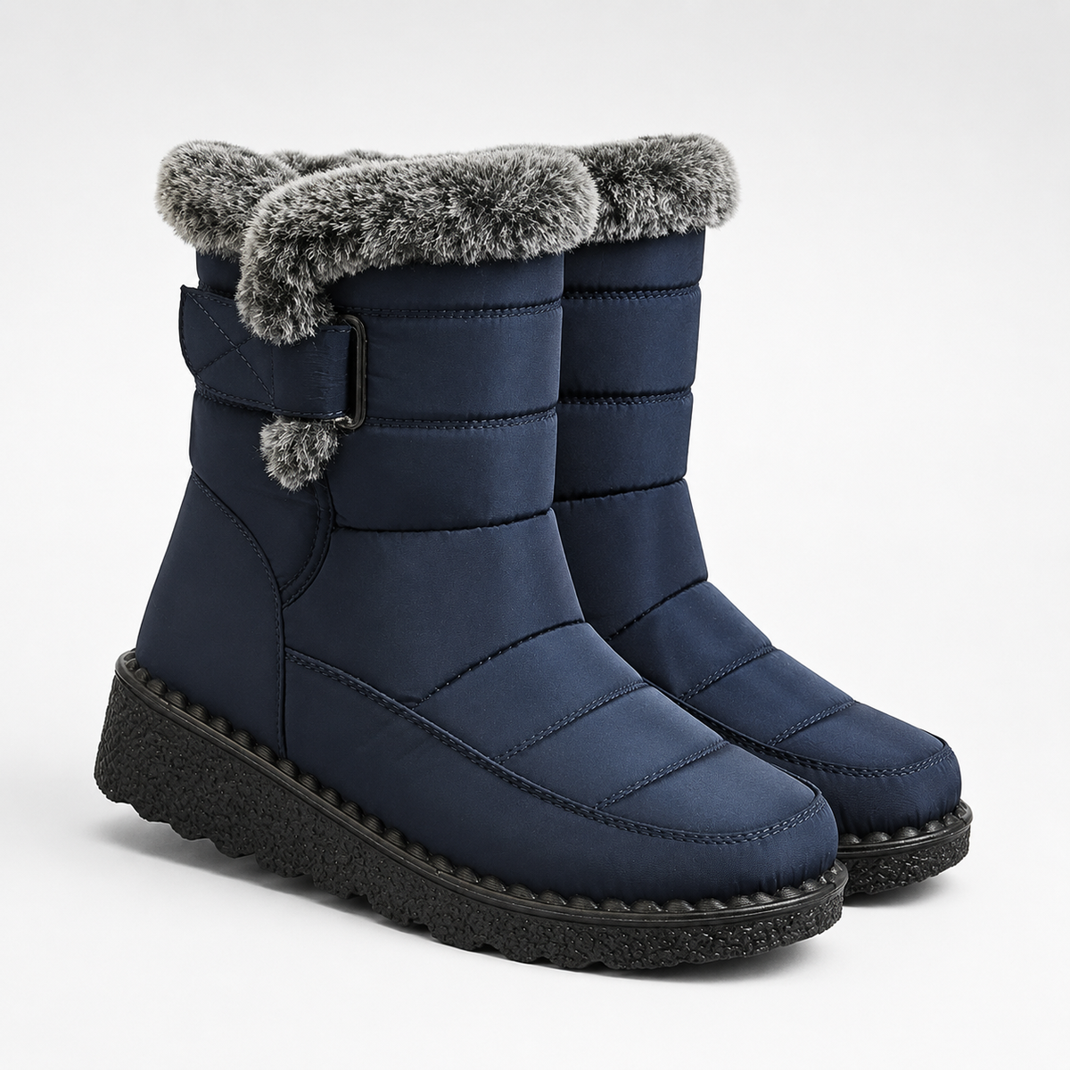 Women's Waterproof Snow Boots with Plush Lining and Non-Slip Sole for Winter | Ankle-High Velcro Closure Insulated Footwear