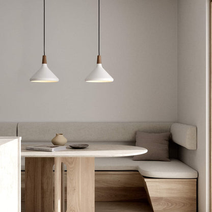 Hanging Drop Ceiling Fixture Wood Metal Shade Adjustable Cord 7-15 inch Diameter for Kitchen Island Dining Room E26 Socket Modern Farmhouse