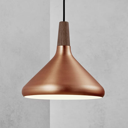 Hanging Drop Ceiling Fixture Wood Metal Shade Adjustable Cord 7-15 inch Diameter for Kitchen Island Dining Room E26 Socket Modern Farmhouse