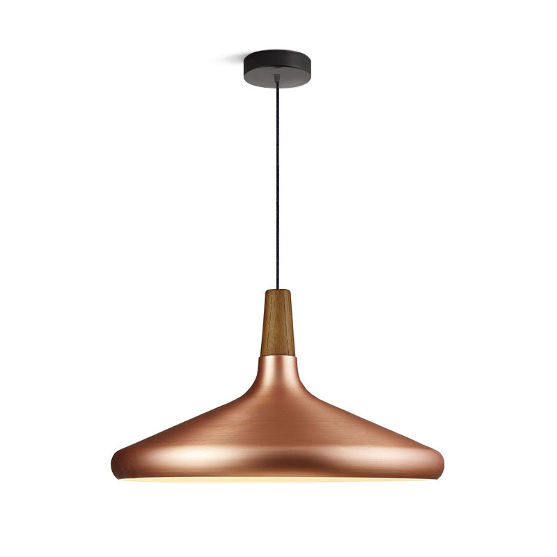 Hanging Drop Ceiling Fixture Wood Metal Shade Adjustable Cord 7-15 inch Diameter for Kitchen Island Dining Room E26 Socket Modern Farmhouse