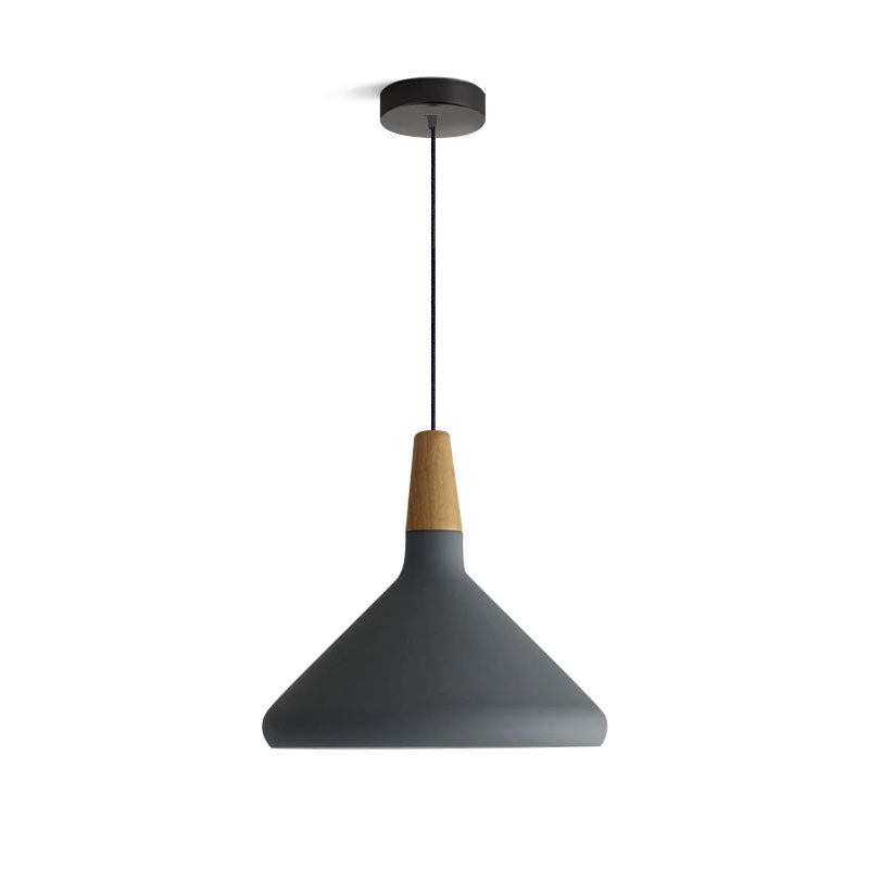 Hanging Drop Ceiling Fixture Wood Metal Shade Adjustable Cord 7-15 inch Diameter for Kitchen Island Dining Room E26 Socket Modern Farmhouse