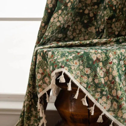 FloraLoom – Vintage Floral Tassel Curtain