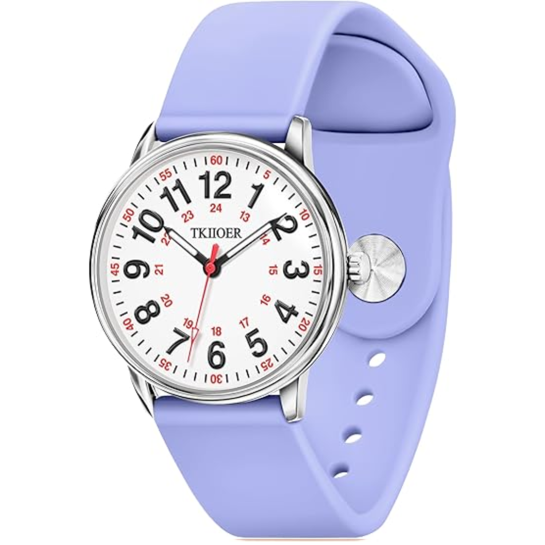 Analog Watch with Luminous Dial, Waterproof Watch with Second Hand for Nurses, Gift for Nurse and Medical Student