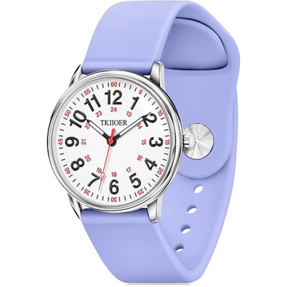 Analog Watch with Luminous Dial, Waterproof Watch with Second Hand for Nurses, Gift for Nurse and Medical Student