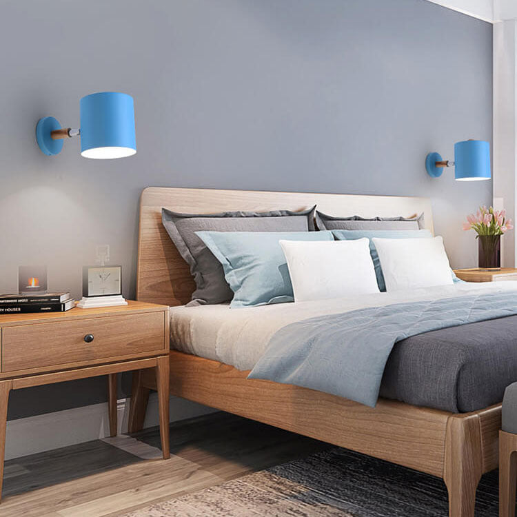 Sconce Light Fixture for Bedroom 5 in × 5.5 in Hardwired E26 Socket Wood Metal Accent Reading Nightstand Living Room Hallway Decor Contempor