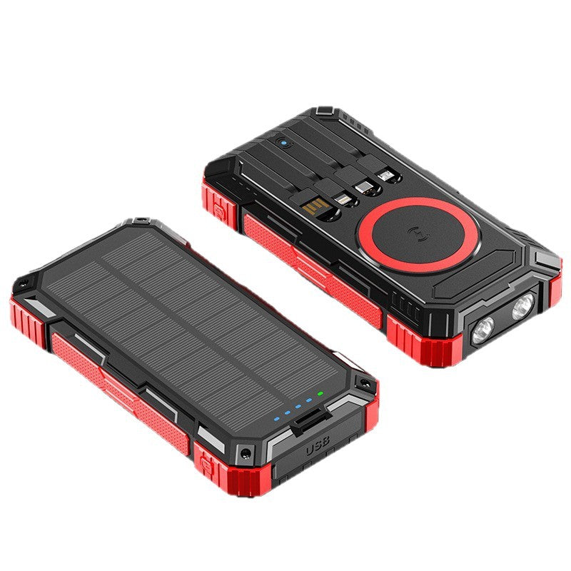 Rugged Solar Power Bank | Multifunctional Charging with Qi Wireless Technology for Outdoor Adventures