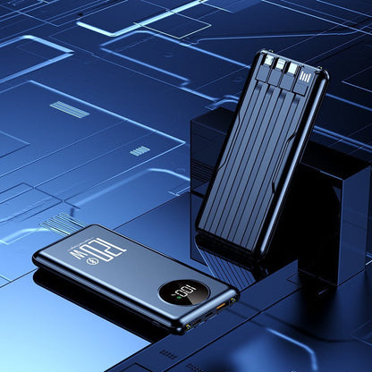 Batería externa | Cargador portátil de alto rendimiento con gestión inteligente de cables | Diseño ultrafino para mayor comodidad en movimiento