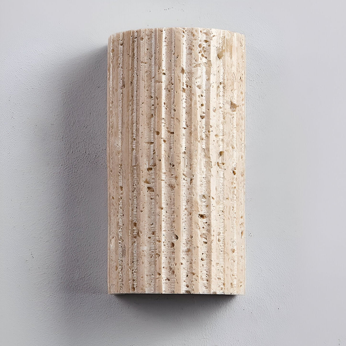 Travertine Sconce Fixture 6.5 Inch Bidirectional Illumination Indoor Outdoor Corridor Entry Facade Architectural Hardscape Garden Terrace Co