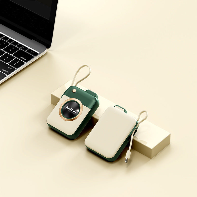 Cargador portátil Ortekor | El mejor banco de energía con cable de carga integrado | Mini batería externa portátil para iPhone, Samsung y Android