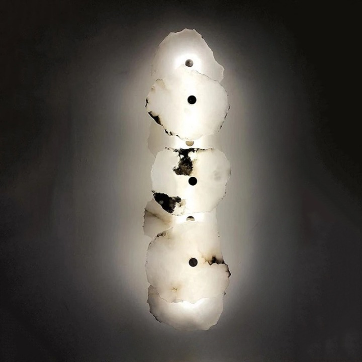 Stone Sconce Light LED Warm Glow for Stairs Entryway Vertical Mount Accent Fixture 5-Inch Contemporary Wall Lighting for Narrow Spaces