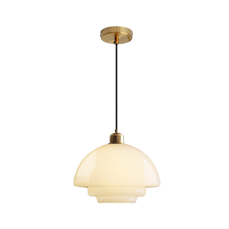 Lámpara de techo con globo de cristal esmerilado y casquillo E27 para isla de cocina, mesa de comedor, pasillo, entrada y dormitorio | Lámpara colgante blanca de mediados de siglo para sala de estar