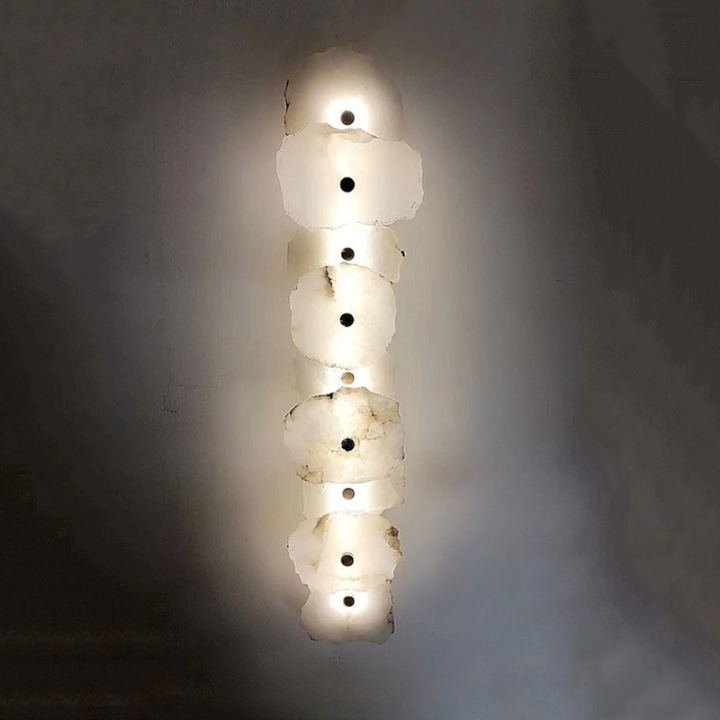 Stone Sconce Light LED Warm Glow for Stairs Entryway Vertical Mount Accent Fixture 5-Inch Contemporary Wall Lighting for Narrow Spaces