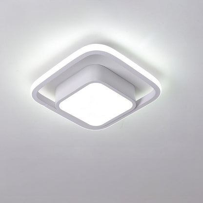 Dual-Loop LED Flush Mount Light Fixture Black Warm Glow for Entryways Contemporary Rooms Apartment Ceilings Low-Profile