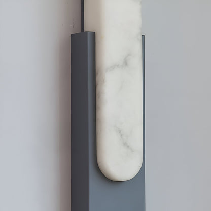 LED Sconce Light 20 Inch Vertical Alabaster Shade Gold Base Hardwired Modern Bedroom Hallway Wall Fixture for Contemporary Homes