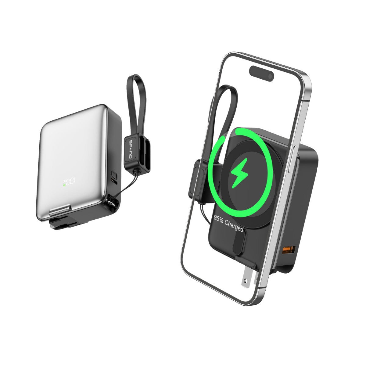 Portable Power Bank with Magnetic Charger & LED Display | Efficient Charging for On-the-Go