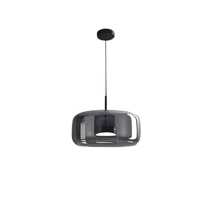 Triple Glass Dome Ceiling Light 15 in Adjustable Height for Kitchen Island Dining Room Modern Hanging Fixture Gray Smoked Finish