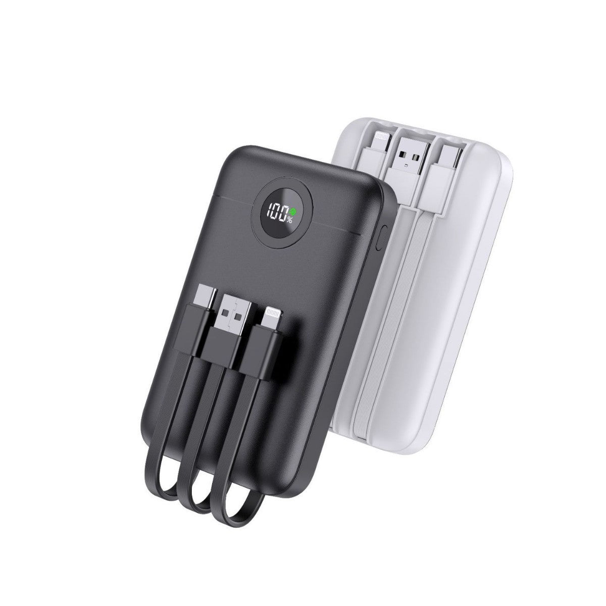 Batería portátil con gestión inteligente de cables y pantalla LED | Alta capacidad para carga en movimiento
