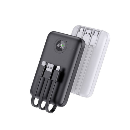 Batería portátil con gestión inteligente de cables y pantalla LED | Alta capacidad para carga en movimiento
