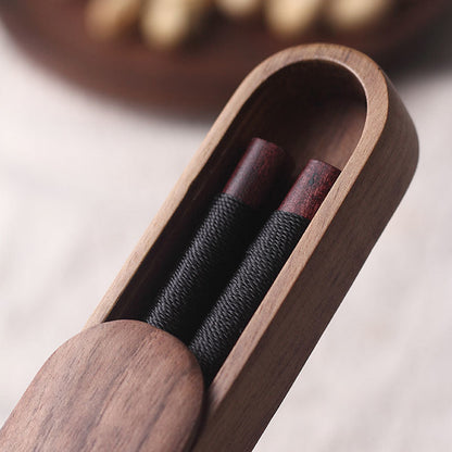 Handcrafted Wooden Chopsticks with Decorative Thread & Gift Box for Asian Dining