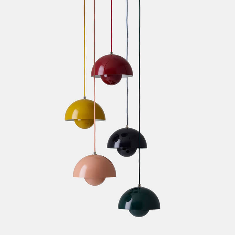 Dome Pendant Light Fixture Single Head Nordic Style Hanging Lamp Adjustable Cable Modern Ceiling Light for Kitchen Island Dining Room