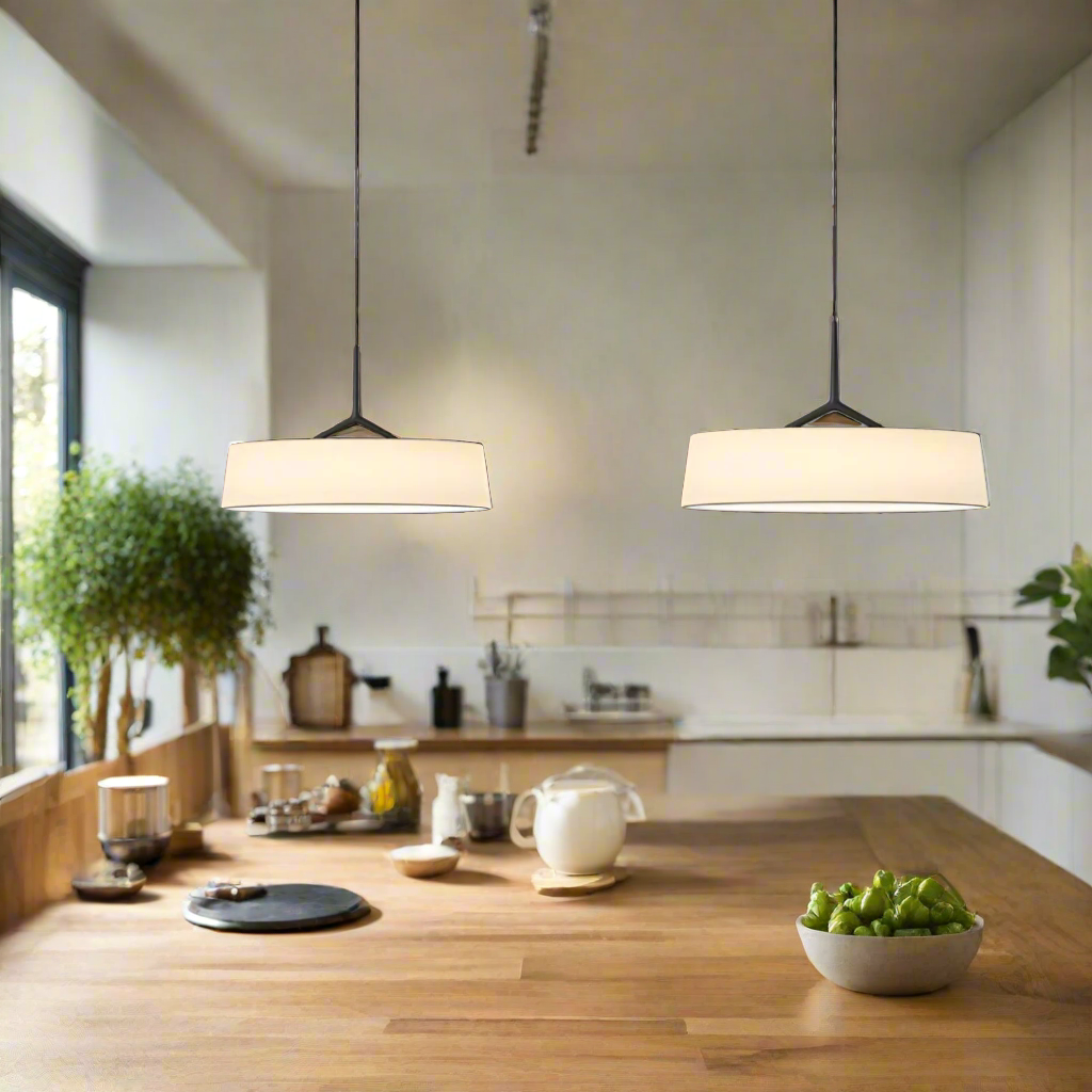 Lámpara de techo LED de metal con cable ajustable, 18 pulgadas de diámetro, para encimera de cocina y comedor