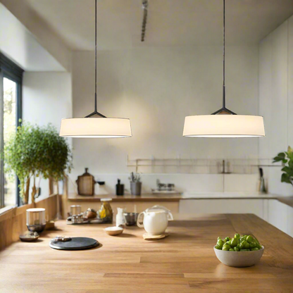 Lámpara de techo LED de metal con cable ajustable, 18 pulgadas de diámetro, para encimera de cocina y comedor