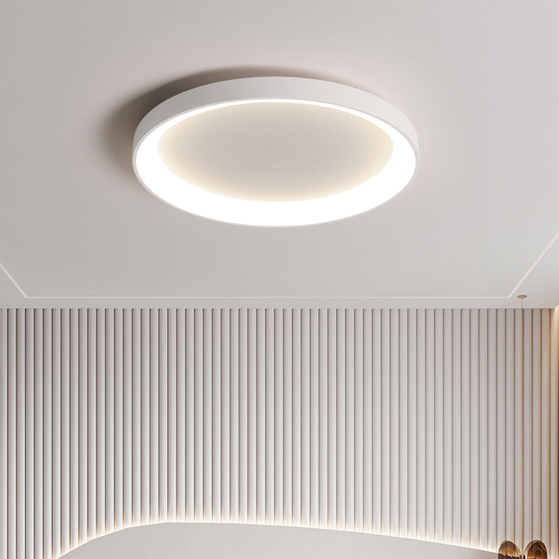 Modern Ring LED Flush Mount Light for Living Room 20 in Black Acrylic Overhead Fixture Home Office Dining Area Low Profile Circle Design 1-R