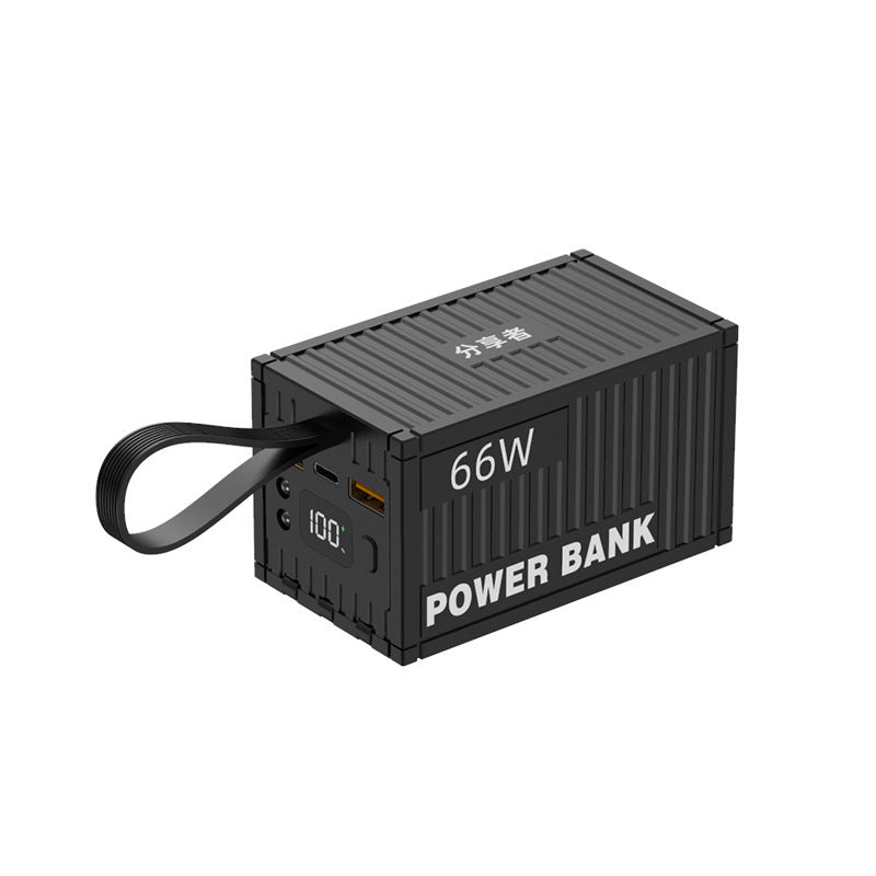 Batería portátil con carga rápida de 66W y diseño de contenedor único para mayor comodidad en movimiento