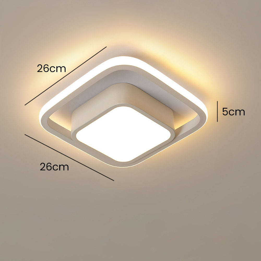 Dual-Loop LED Flush Mount Light Fixture Black Warm Glow for Entryways Contemporary Rooms Apartment Ceilings Low-Profile