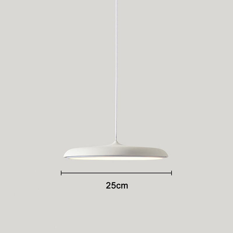 Slimline LED Disc Ceiling Light 10 in Black Metal Acrylic for Kitchen Island Dining Table Contemporary Scandinavian Minimalist Suspended Fix