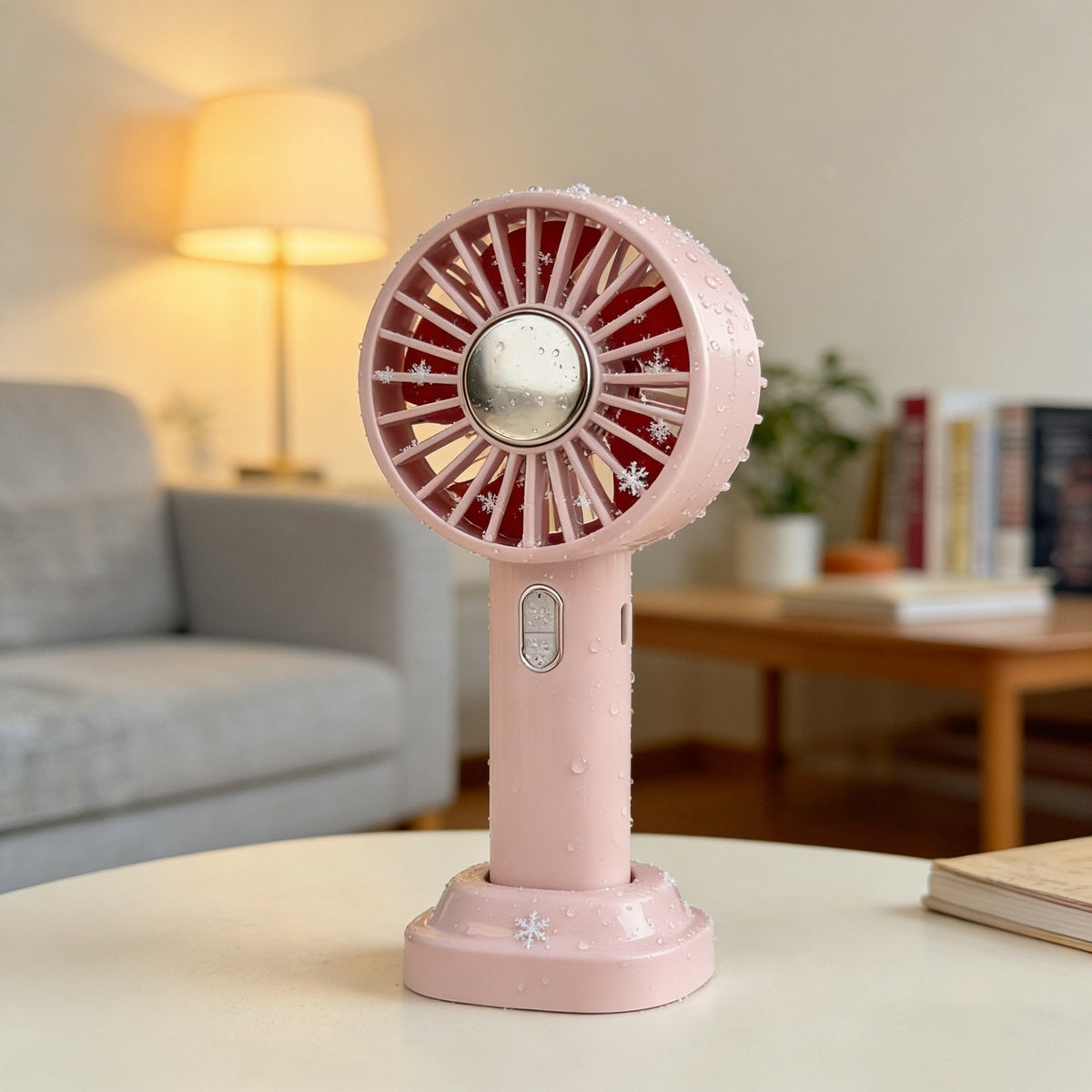 Ventilador de mano portátil con rociador de agua: recargable por USB para viajes, gimnasio y uso al aire libre
