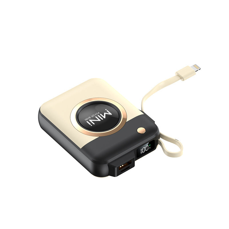 Cargador portátil Ortekor | El mejor banco de energía con cable de carga integrado | Mini batería externa portátil para iPhone, Samsung y Android