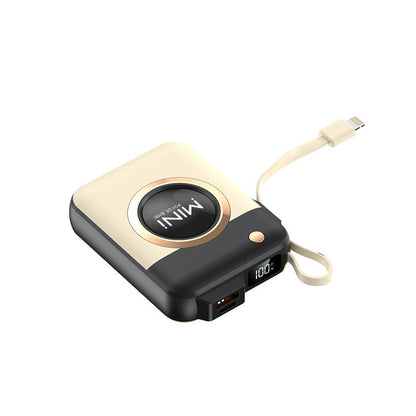Cargador portátil Ortekor | El mejor banco de energía con cable de carga integrado | Mini batería externa portátil para iPhone, Samsung y Android