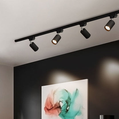 Adjustable LED Track Lighting 3-Head Directional Ceiling Spotlight Metal Rail Fixture for Kitchen Living Room Bedroom Modern Home