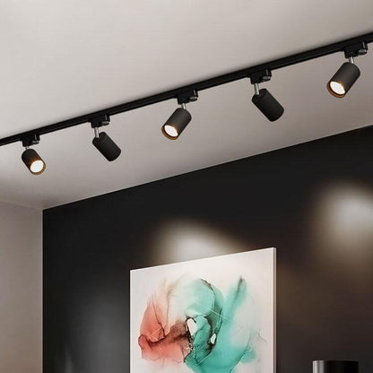 Adjustable LED Track Lighting 3-Head Directional Ceiling Spotlight Metal Rail Fixture for Kitchen Living Room Bedroom Modern Home