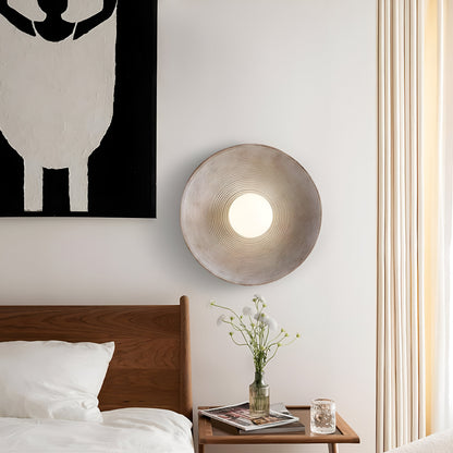 Round Glass Resin Wall Sconce White LED Fixture Bedroom Hallway Living Room Soft Glow Minimalist Mount Ambient Light for Home