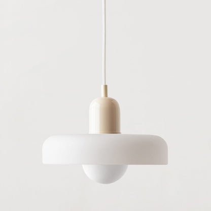 Art Glass Dome Pendant Light Fixture with Adjustable Cord for Kitchen Island Dining Room Bedroom | Modern Round Ceiling Hanging Lamp