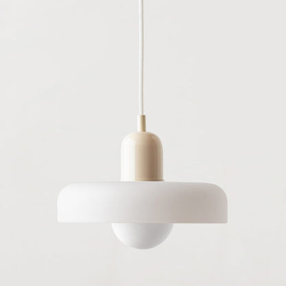 Glass Pendant Light with Adjustable Cord & Warm Glow – Modern Geometric Hanging Fixture for Dining Room & Living Room Decor