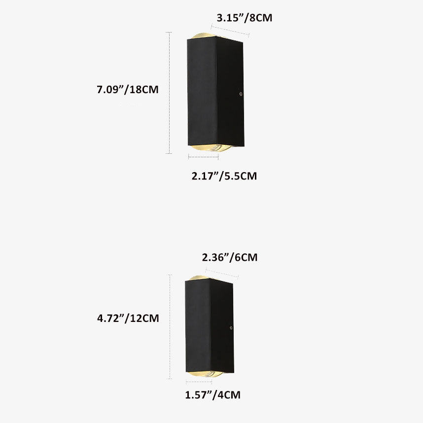 Dual-Beam Aluminum LED Wall Light for Indoor & Outdoor Use – Black Fixture with Warm, Cool, or Neutral Light