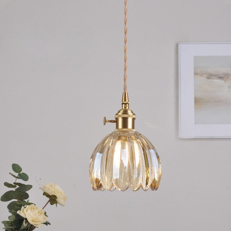 Textured Glass Globe Drop Light for Kitchen Island & Dining Areas – E27 Socket 4.7 in Shade Adjustable Cord Minimalist Home Fixture