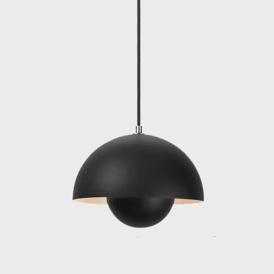 Half-Dome Metal Pendant Light – Scandinavian Minimalist Hanging Ceiling Fixture for Dining Room, Kitchen Island & Living Room